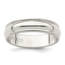 Sterling Silver 5mm Half Round Milgrain