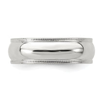Sterling Silver 6mm Half Round Milgrain