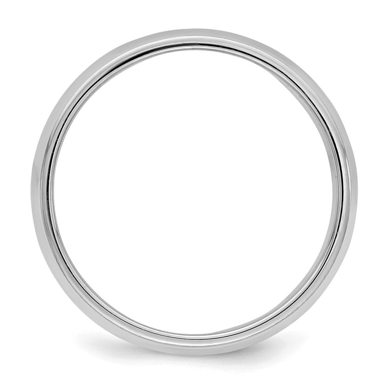 Sterling Silver Rhodium-plated 6mm Half Round Milgrain
