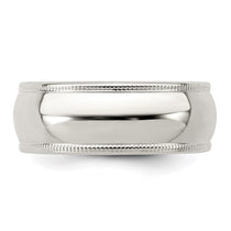 Sterling Silver 7mm Half Round Milgrain