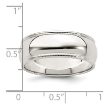 Sterling Silver 7mm Half Round Milgrain