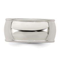 Sterling Silver 9mm Half Round Milgrain