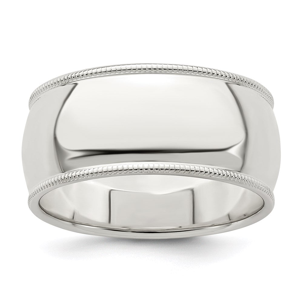 Sterling Silver 9mm Half Round Milgrain