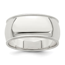 Sterling Silver 9mm Half Round Milgrain