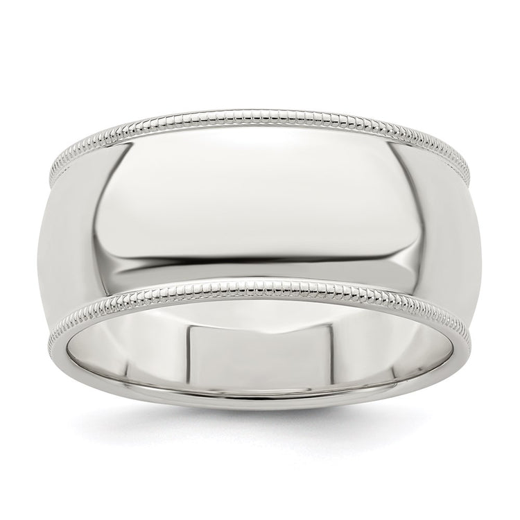 Sterling Silver 9mm Half Round Milgrain