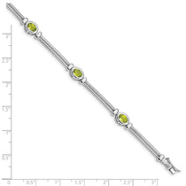 Sterling Silver Rhodium-plated Peridot Bracelet