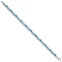 Sterling Silver Rhodium-plated Blue Topaz Bracelet