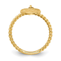 14k Polished Angel Dangle Twisted Band Size 4.75 Baby / Childs Ring