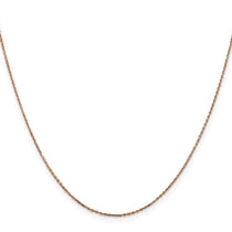 14K Rose Gold 18 inch .8mm Diamond-cut Cable with Lobster Clasp Chain