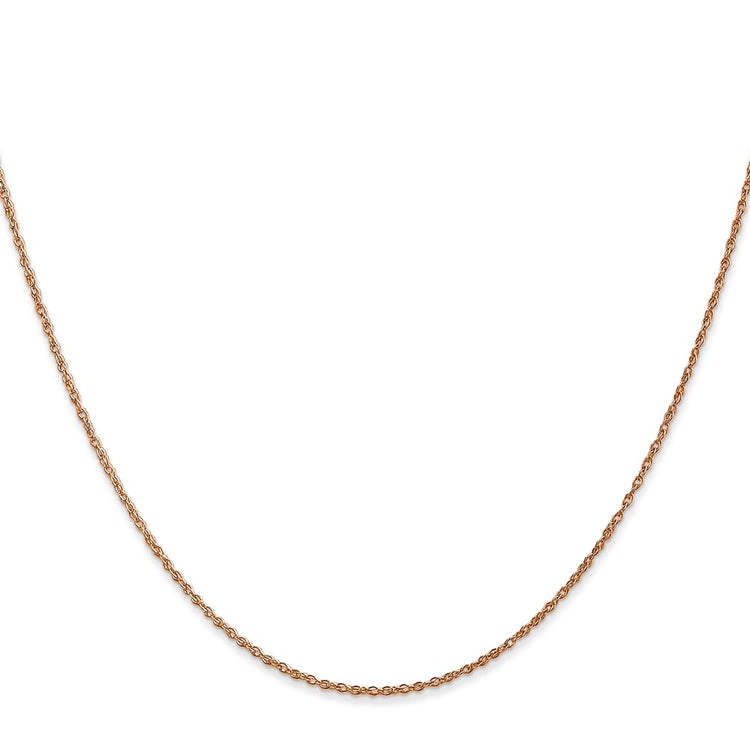 14K Rose Gold 20 inch .8mm Baby Rope with Spring Ring Clasp Chain