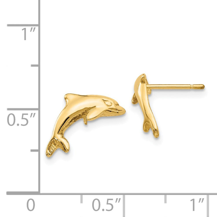 14k Dolphin Post Earrings