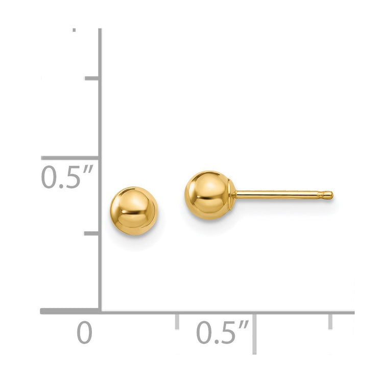 14k Madi K Polished 4mm Ball Post Earrings