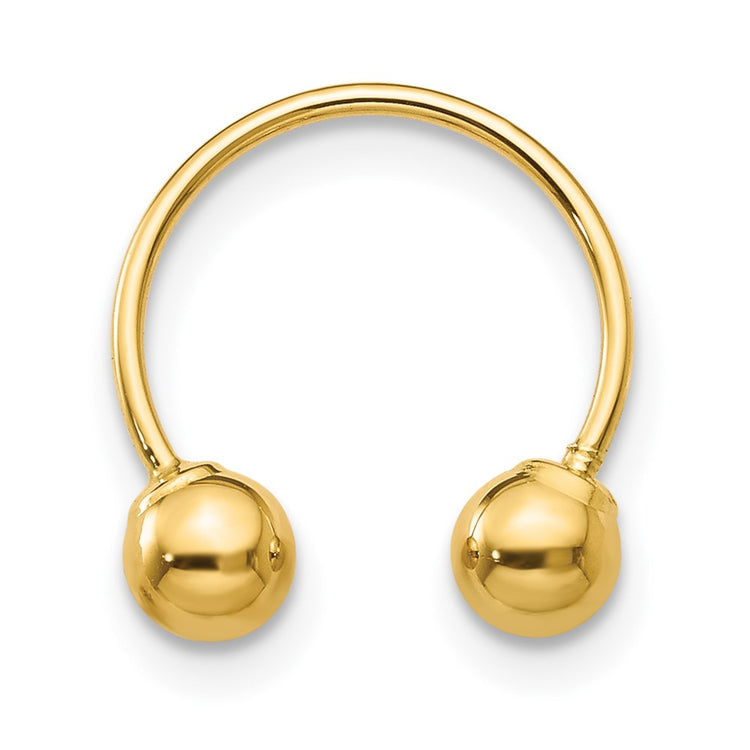 14k Madi K 12mm Half Hoop with 4mm Screw-on Bead Single Earring