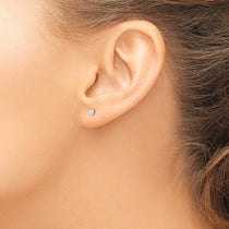 14k White Gold Madi K Tiny 4mm Heart Baby Screwback Post Earrings