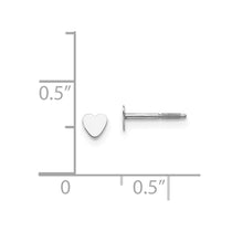 14k White Gold Madi K Tiny 4mm Heart Baby Screwback Post Earrings