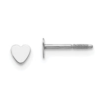 14k White Gold Madi K Tiny 4mm Heart Baby Screwback Post Earrings