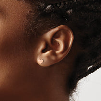 14k Rose Gold Madi K 6.00mm Heart Childrens Post Earrings
