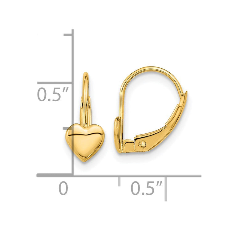 14k Madi K 5.00mm Heart Childrens Leverback Earrings