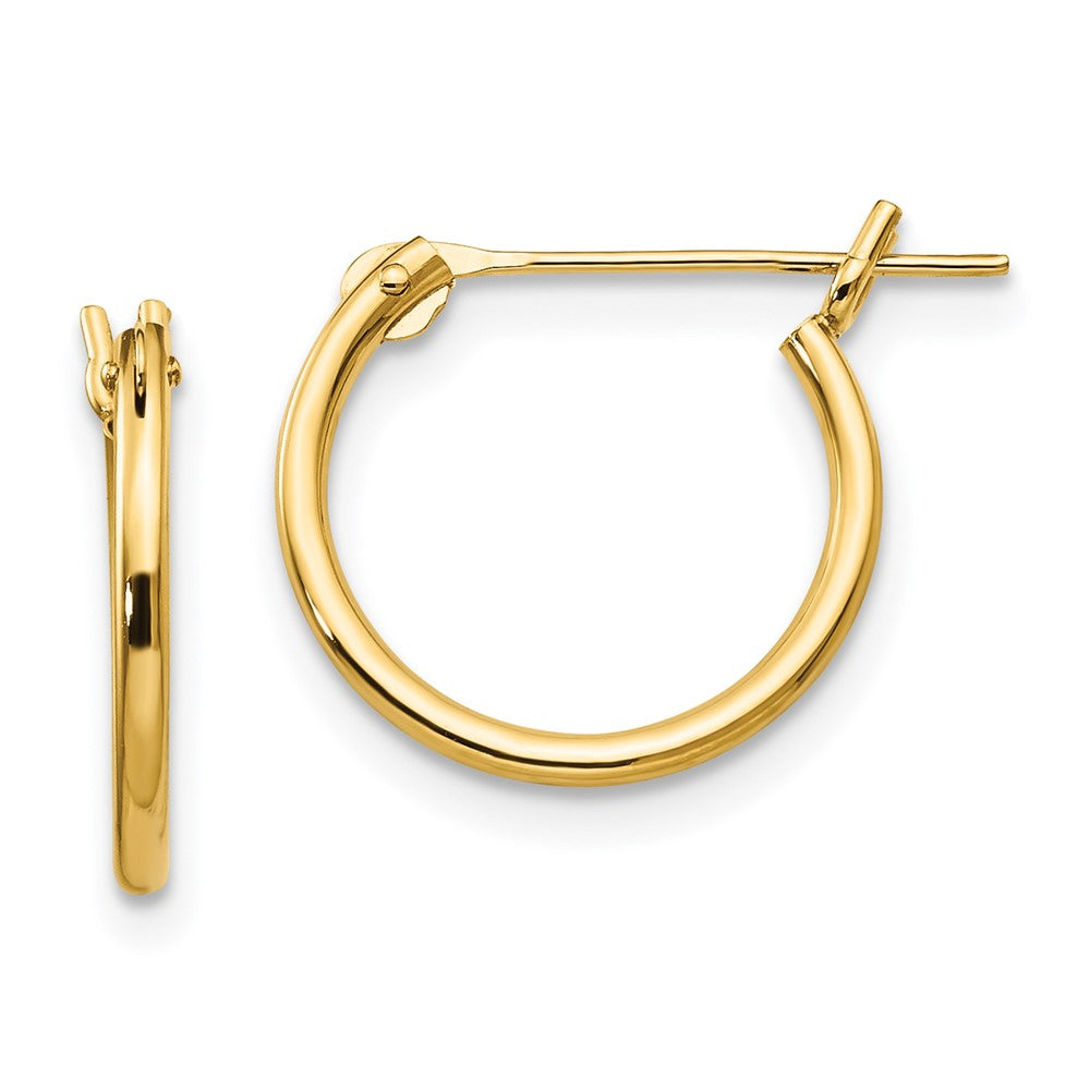 14k Madi K 1.25x12mm Half Hoop Earrings