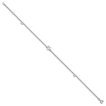 Chisel Stainless Steel Polished Stars 9 inch Anklet Plus 1 inch Extension