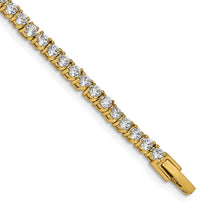 Yellow Gold IP Plated Tennis Bracelet 7.5 inch