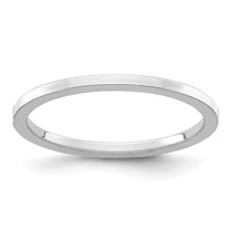 14K White Gold 1.2mm Flat Polished Stackable Band