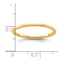 14K Yellow Gold 1.2mm Flat Polished Stackable Band