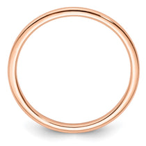 14K Rose Gold 1.2mm Half Round Polished Stackable Band