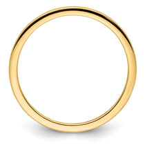 14K Yellow Gold 1.2mm Half Round Polished Stackable Band