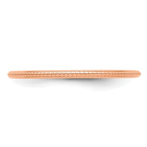 14K Rose Gold 1.2mm Beaded Stackable Band