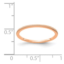 14K Rose Gold 1.2mm Beaded Stackable Band