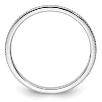 14K White Gold 1.2mm Beaded Stackable Band