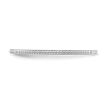 14K White Gold 1.2mm Beaded Stackable Band