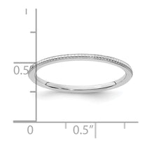14K White Gold 1.2mm Beaded Stackable Band