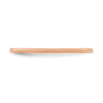 14K Rose Gold 1.2mm Milgrain Stackable Band Size 7