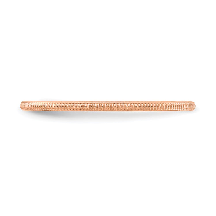 14K Rose Gold 1.2mm Milgrain Stackable Band Size 7