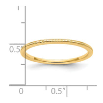 14K Yellow Gold 1.2mm Milgrain Stackable Band
