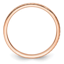14K Rose Gold 1.2mm Twisted Wire Pattern Stackable Band