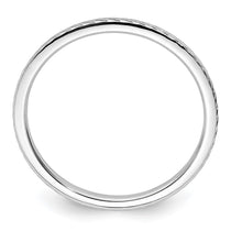 14K White Gold 1.2mm Twisted Wire Pattern Stackable Band