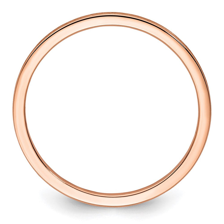 14K Rose Gold 1.2mm Flat Satin Stackable Band