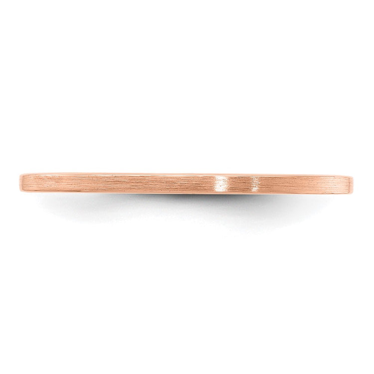 14K Rose Gold 1.2mm Flat Satin Stackable Band