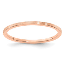 14K Rose Gold 1.2mm Flat Satin Stackable Band