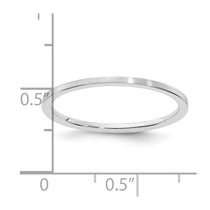 14K White Gold 1.2mm Flat Satin Stackable Band