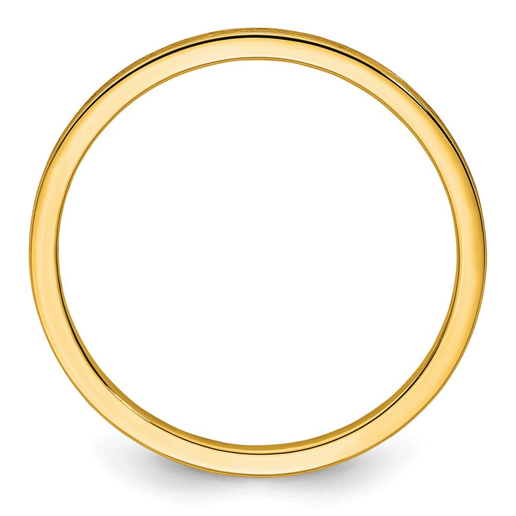 14K Yellow Gold 1.2mm Flat Satin Stackable Band