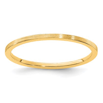 14K Yellow Gold 1.2mm Flat Satin Stackable Band