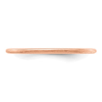 14K Rose Gold 1.2mm Half Round Satin Stackable Band Size 7