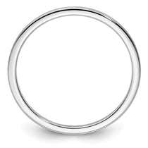 14K White Gold 1.2mm Half Round Satin Stackable Band Size 6