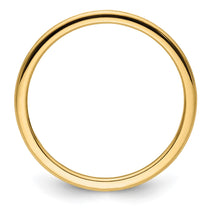 14K Yellow Gold 1.2mm Half Round Satin Stackable Band