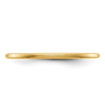 14K Yellow Gold 1.2mm Half Round Satin Stackable Band