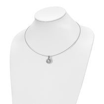 Chisel Titanium CZ Pendant with Polished Stainless Steel 17 inch Wire Necklace